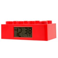 Годинник настільний у вигляді кубика "Лего" червоний